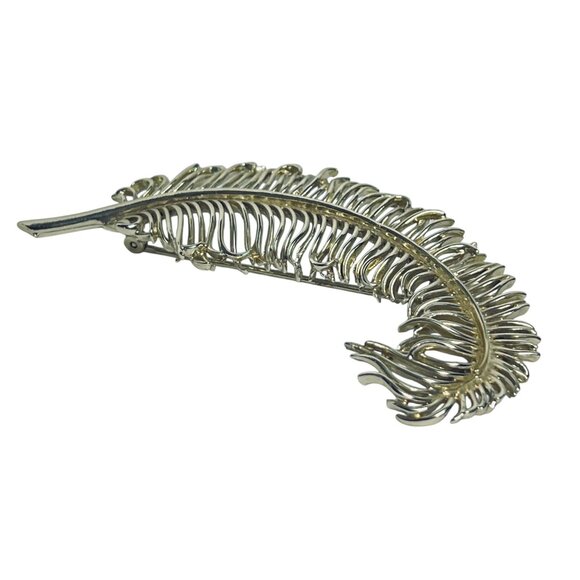 Vintage Gold Tone Feather Brooch (6073) - Picture 2 of 6